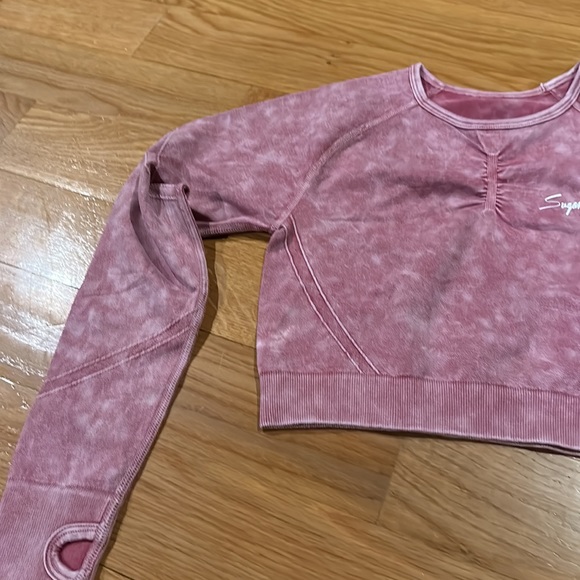 Sugar Popped Women's Sz S Berry Pink Cropped Top & Legging Extreme Lift Set - Picture 13 of 16